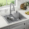 25” Stainless Steel Workstation Kitchen Sink Drop-In Undermount Single Bowl with WorkFlow™ Ledge and Accessories